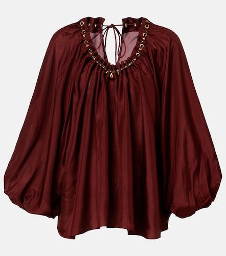 Blouse asymétrique Aster en soie à perles fantaisie - Zimmermann - Modalova