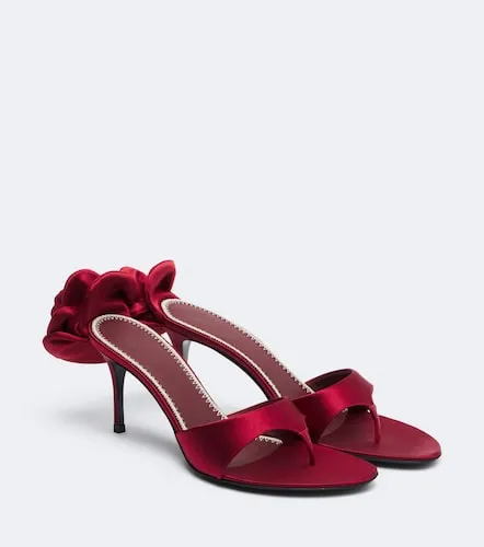 Mules en satin à appliqués floraux - Magda Butrym - Modalova