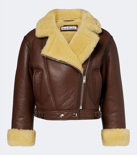 Veste courte en cuir et shearling - Acne Studios - Modalova