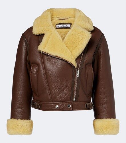 Veste courte en cuir et shearling - Acne Studios - Modalova