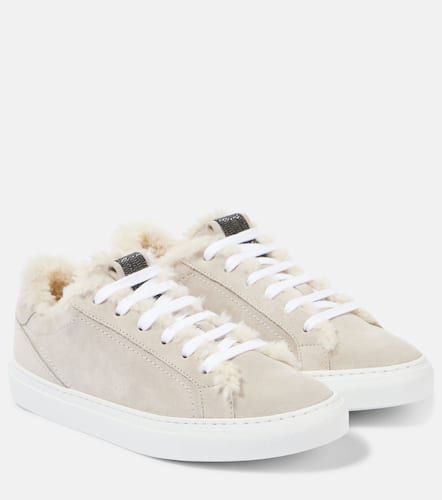 Baskets en daim et shearling - Brunello Cucinelli - Modalova