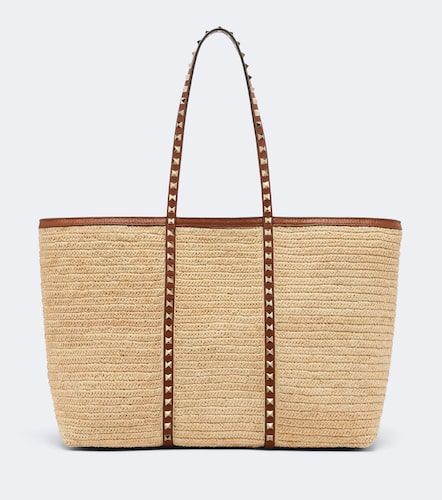 Cabas Rockstud Large en raphia - Valentino Garavani - Modalova