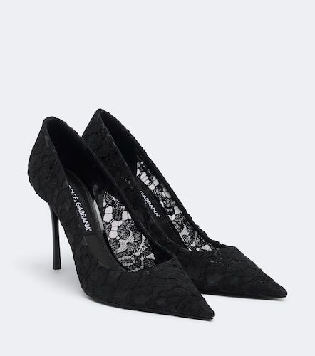 Escarpins en dentelle et cuir - Dolce&Gabbana - Modalova