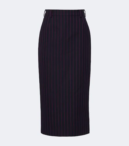 Jupe crayon en laine vierge à rayures - Mugler - Modalova