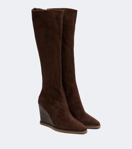 Bottes compensées Saint Honoré en daim - Aquazzura - Modalova