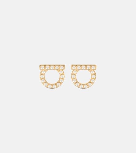 Boucles d’oreilles Gancini à perles fantaisie - Ferragamo - Modalova
