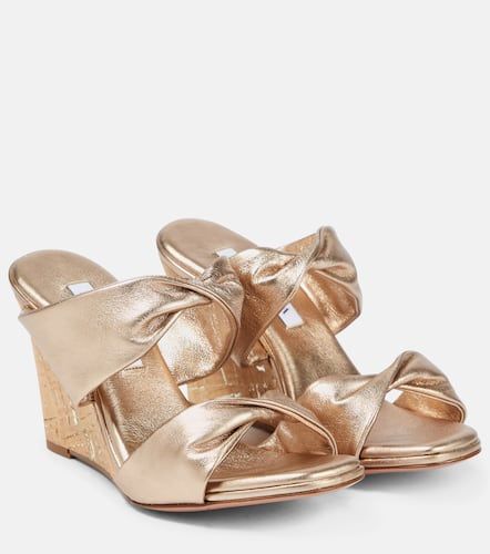 Mules compensées Twist en cuir - Aquazzura - Modalova