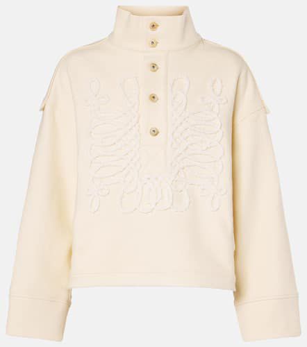 Sweat-shirt brodé en laine et coton - Xu Zhi - Modalova