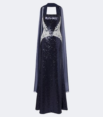 Robe longue bustier à sequins - Costarellos - Modalova