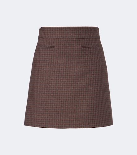 Mini-jupe en laine mélangée à carreaux - Gucci - Modalova