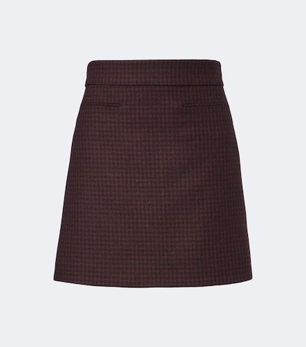 Mini-jupe en laine mélangée à carreaux - Gucci - Modalova