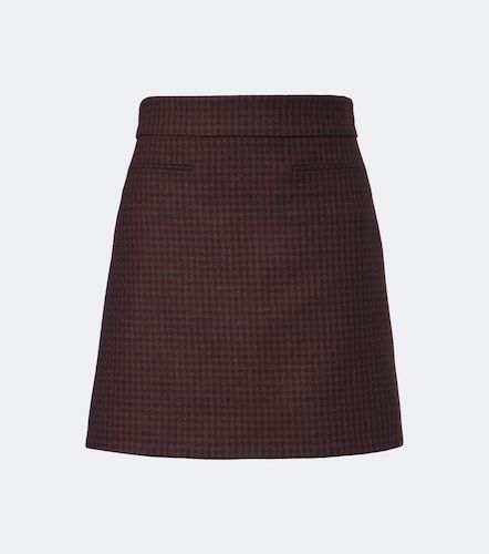Mini-jupe en laine mélangée à carreaux - Gucci - Modalova