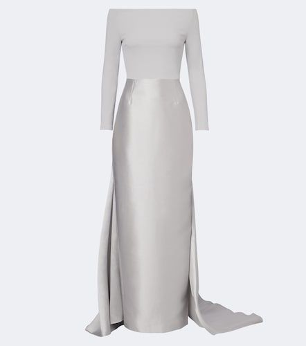 Robe longue Winslow en satin et crêpe - Solace London - Modalova