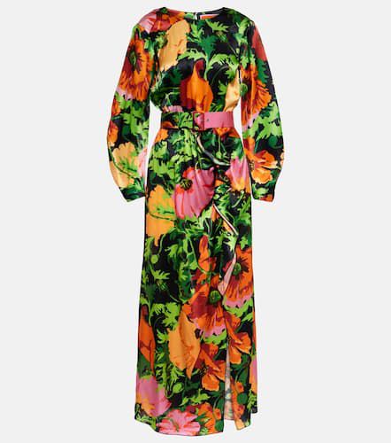 Robe longue Penny en satin à fleurs - La DoubleJ - Modalova