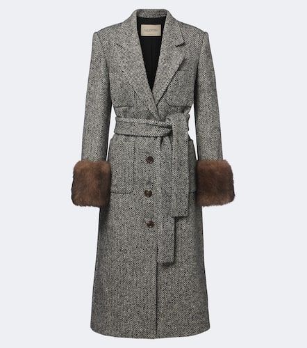 Manteau en laine mélangée à motif chevrons - Valentino Garavani - Modalova