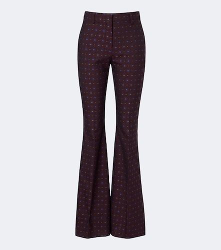 Pantalon évasé en laine et coton à fleurs - Etro - Modalova