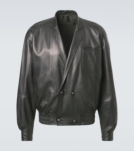 Veste bomber Archivio en cuir - Giorgio Armani - Modalova
