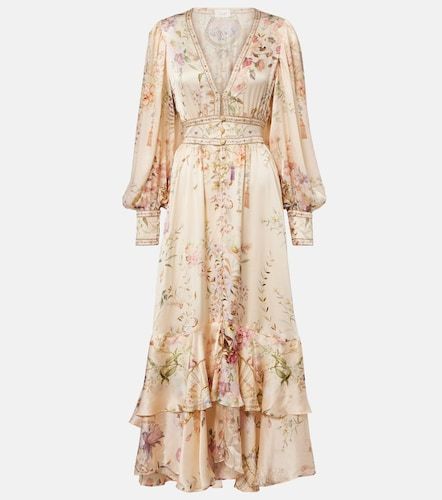 Robe longue en soie à ornement - Camilla - Modalova