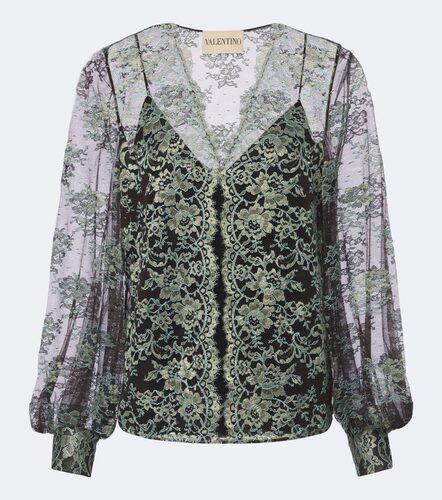 Blouse en dentelle de soie mélangée - Valentino Garavani - Modalova
