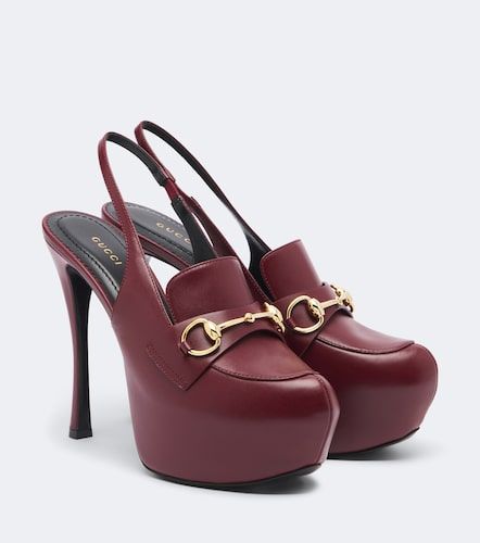 Escarpins slingback Fame Horsebit en cuir - Gucci - Modalova