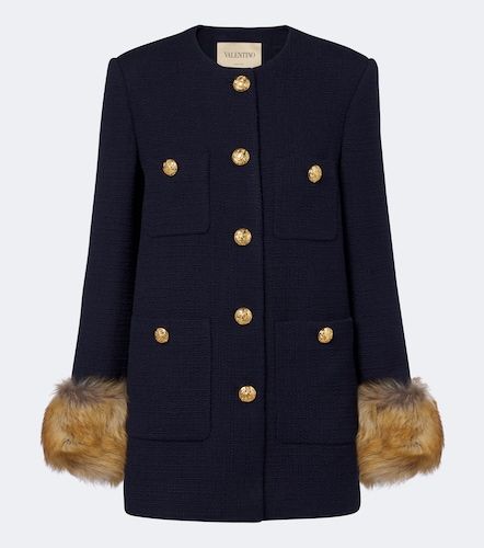 Veste en laine mélangée et shearling - Valentino Garavani - Modalova
