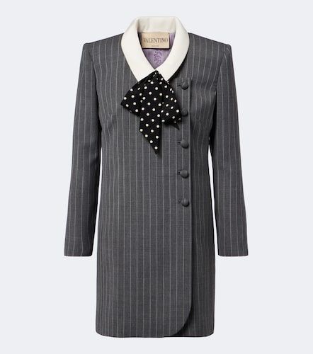 Robe blazer en laine vierge à rayures - Valentino Garavani - Modalova