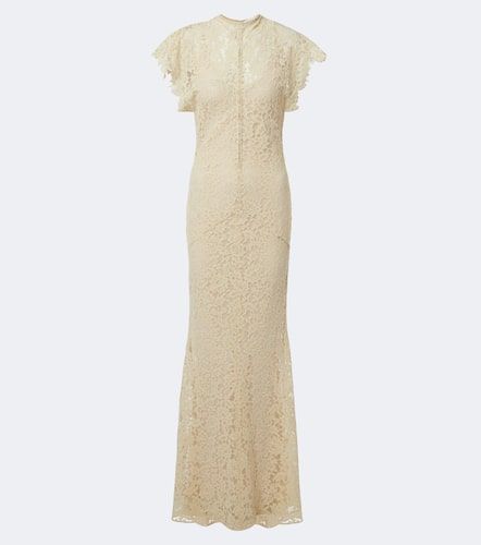 Robe longue Laia en coton mélangé et dentelle - De La Vali - Modalova