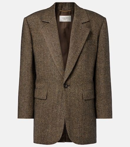 Blazer en laine mélangée à motif chevron - Saint Laurent - Modalova