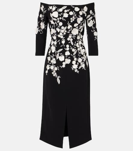 Robe midi brodée à encolure bardot - Carolina Herrera - Modalova