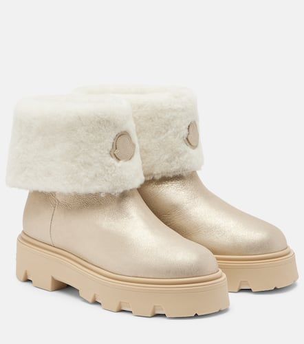 Bottines Aurea en cuir mtallis et shearling - Moncler - Modalova