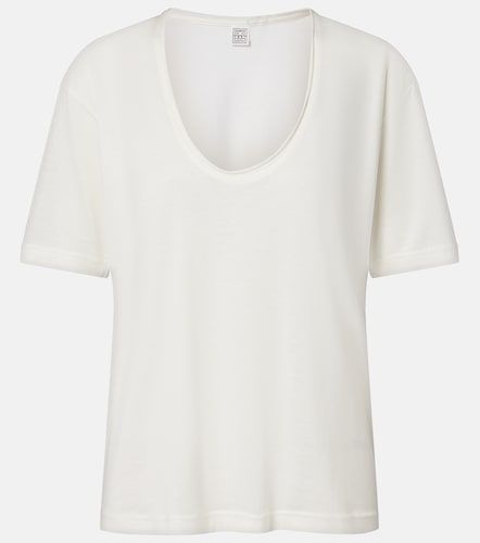 Toteme T-shirt en coton et soie - Toteme - Modalova