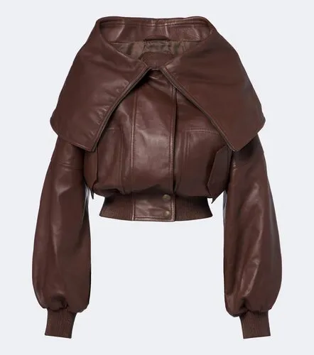 Veste blouson courte en cuir - Balenciaga - Modalova