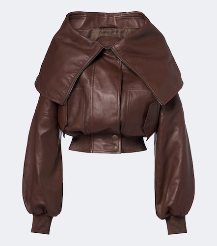 Veste blouson courte en cuir - Balenciaga - Modalova