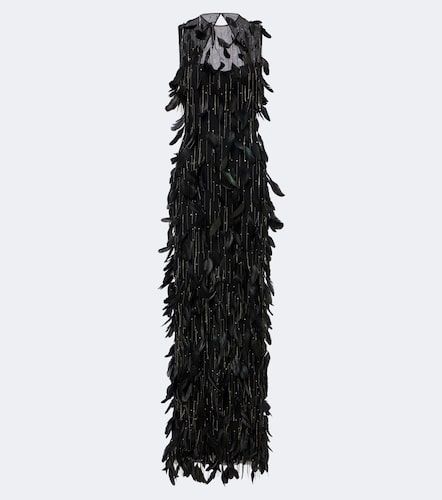 Robe longue Renia en tulle à ornements - Costarellos - Modalova