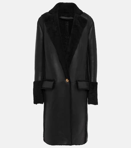 Manteau en cuir et shearling - Balmain - Modalova