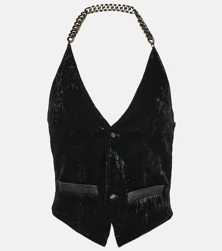 Gilet en velours à détail chaîne - Didu - Modalova