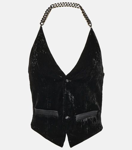Gilet en velours à détail chaîne - Didu - Modalova