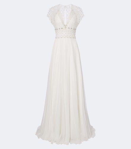 Robe longue de mariée Momento en tulle et mousseline de soie - Jenny Packham - Modalova