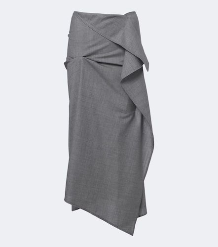 Jupe midi asymétrique en laine - Victoria Beckham - Modalova