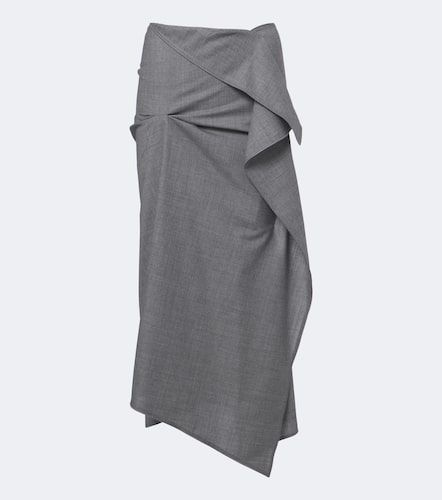 Jupe midi asymétrique en laine - Victoria Beckham - Modalova