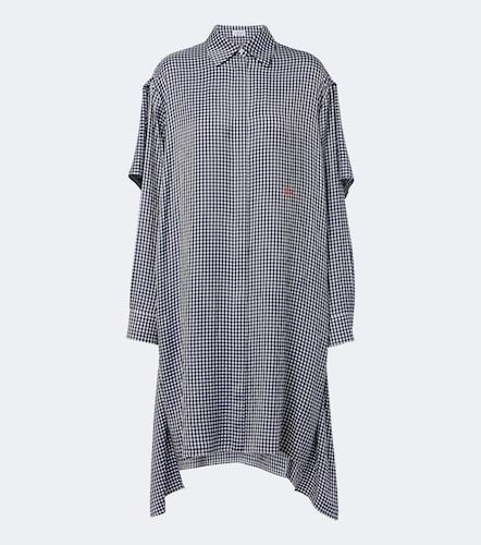 Robe chemise en soie à carreaux - Loewe - Modalova
