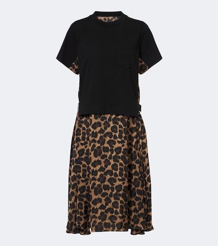 Robe midi en coton à motif léopard - Sacai - Modalova