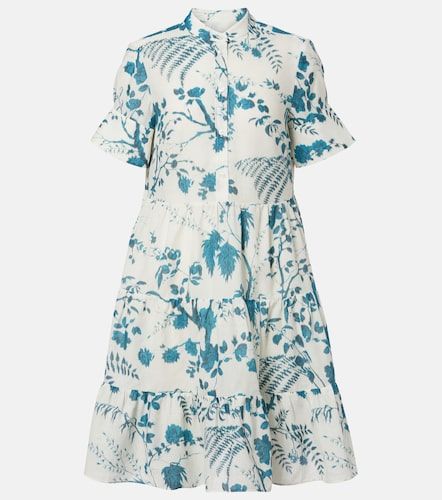 Robe en coton et lin à fleurs - Erdem - Modalova