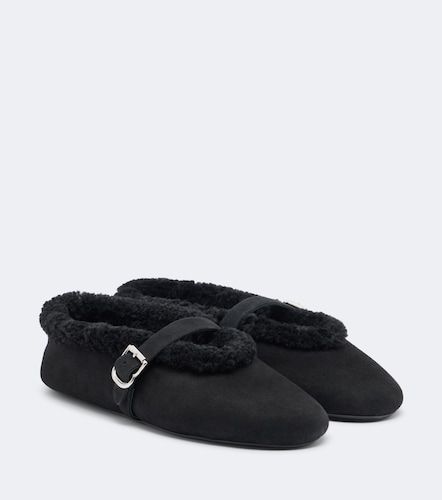 Alaïa Ballerines Mary Jane en daim et shearling - Alaia - Modalova