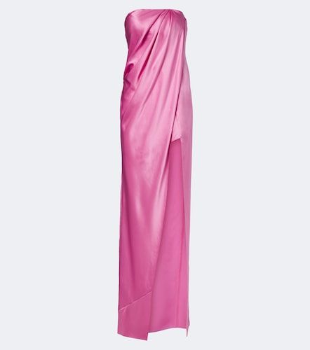 Robe longue bustier en satin de soie - The Sei - Modalova