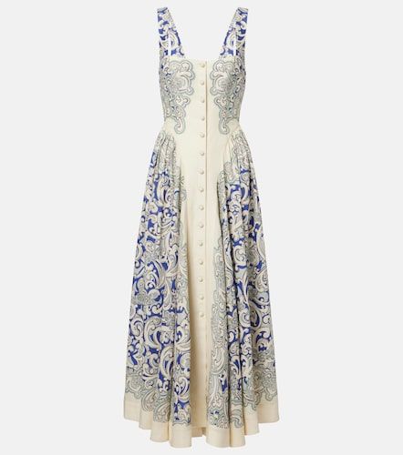 Alémais Robe midi imprimée en lin mélangé - Alemais - Modalova