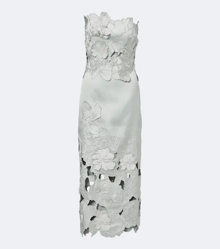 Robe midi bustier Nikola en guipure - Costarellos - Modalova