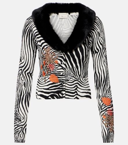 Cardigan imprimé en maille côtelée - Blumarine - Modalova