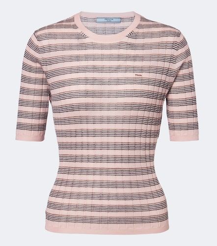 Pull en cachemire et soie à rayures - Prada - Modalova
