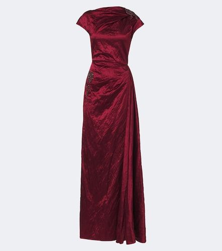 Robe longue en satin à ornements - Erdem - Modalova